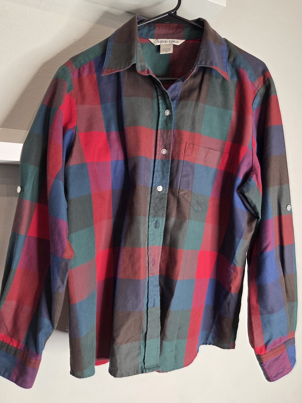 Allison Daley Men's Multicolor Plaid Button-Down Shirt